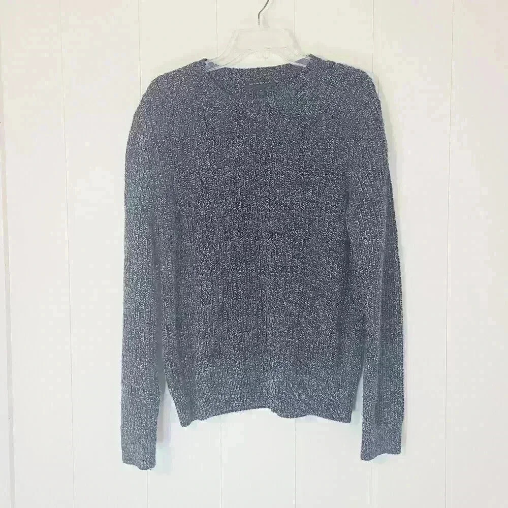 Banana Republic Classic Pullover Sweater Black Gray Heavy Warm Size M